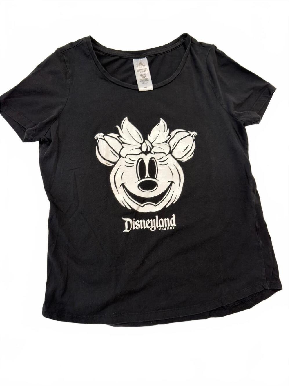 Disneyland Resort Black Glow n Dark Minnie Mouse Graphic T-Shirt Size Medium